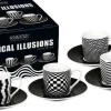 Hot 4Er Espresso Im Gk Optical Illusions Black & White