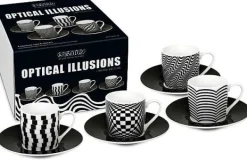 Hot 4Er Espresso Im Gk Optical Illusions Black & White