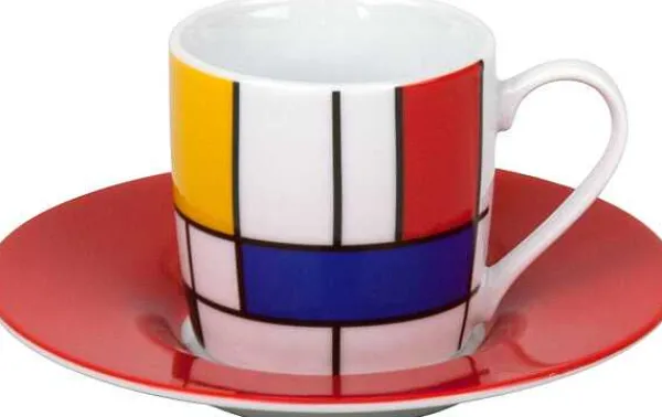 New Espressoset Hommage To Mondrian - Large Fragments Bauhaus