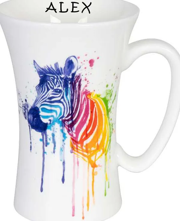 Best Sale Mega Mug Watercol. Animals - Zebra+Name Mugs With Names