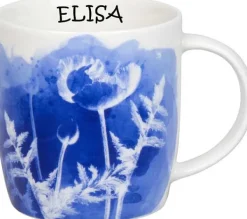 Outlet Mug Cyan Blue Poppy + Name Mugs With Names