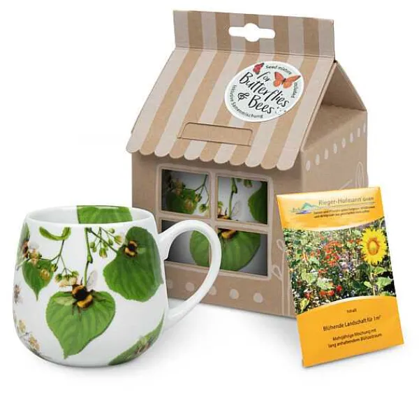 Shop Mug +Giftbox + Flower Seeds Bumblebees On Leave Animals