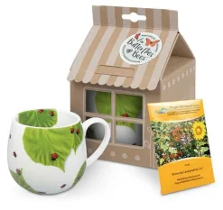 Outlet Mug +Giftbox + Flower Seeds Ladybird On Leaves Animals