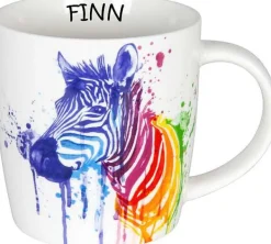 Best Sale Mug Watercol. Animals-Zebra+Name Mugs With Names