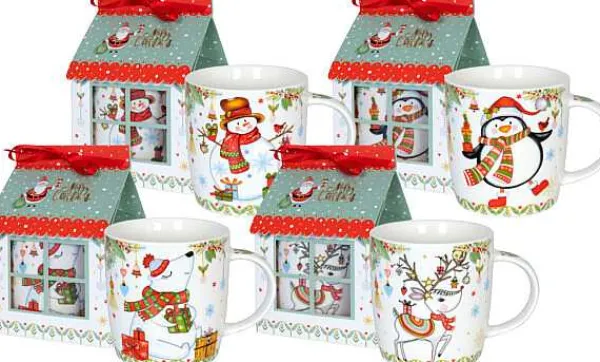 Outlet 4Pc Set Mugs Incl. Gift Box - Christmas Mugs Christmas