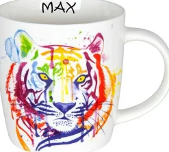Online Personalized Mug Watercoloured-Tiger Mugs With Names