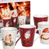 New Set Of 4 Mugs With Gift Box Gnome Winter