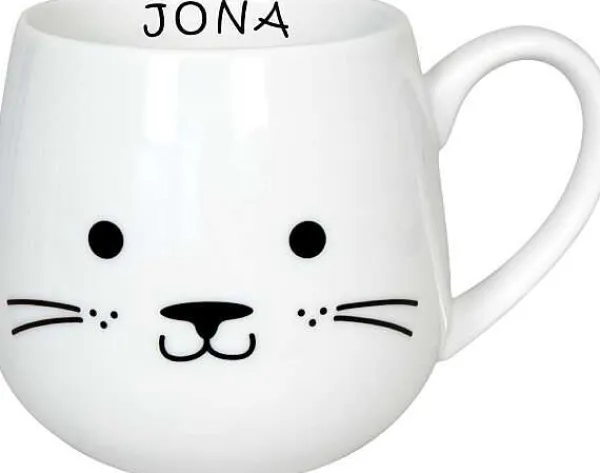 Fashion Snuggle Mug Cuddle Animals - Cat + Name Animals