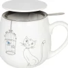 Discount Snuggle Mug, Sieve And Cover Cats And Birds Animals